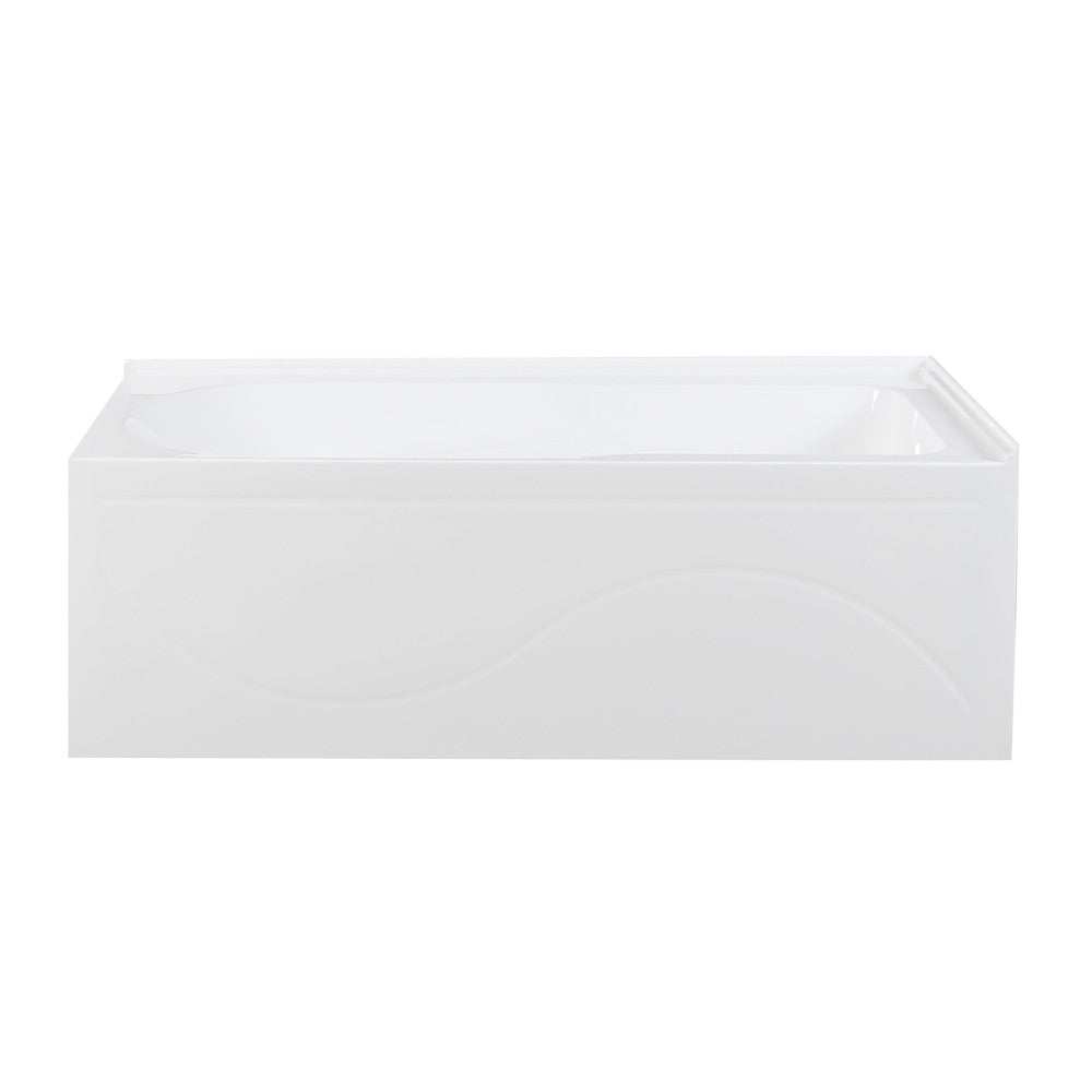 Ivy 54 x 30 Right Drain Soaking Alcove Corner Apron Bathtub in Glossy White with Integrated Overflow, Drain Included