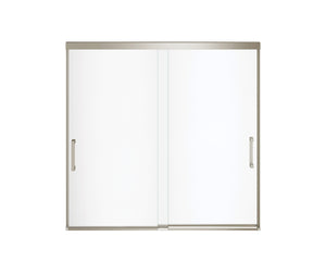 MAAX 139354-900-305-000 Incognito 56-59 x 56 3/4 in. 8 mm Bypass Tub Door for Alcove Installation with Clear glass in Brushed Nickel