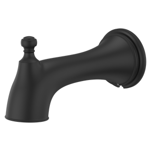 Transitional Round Tub Spout with Diverter in Matte Black