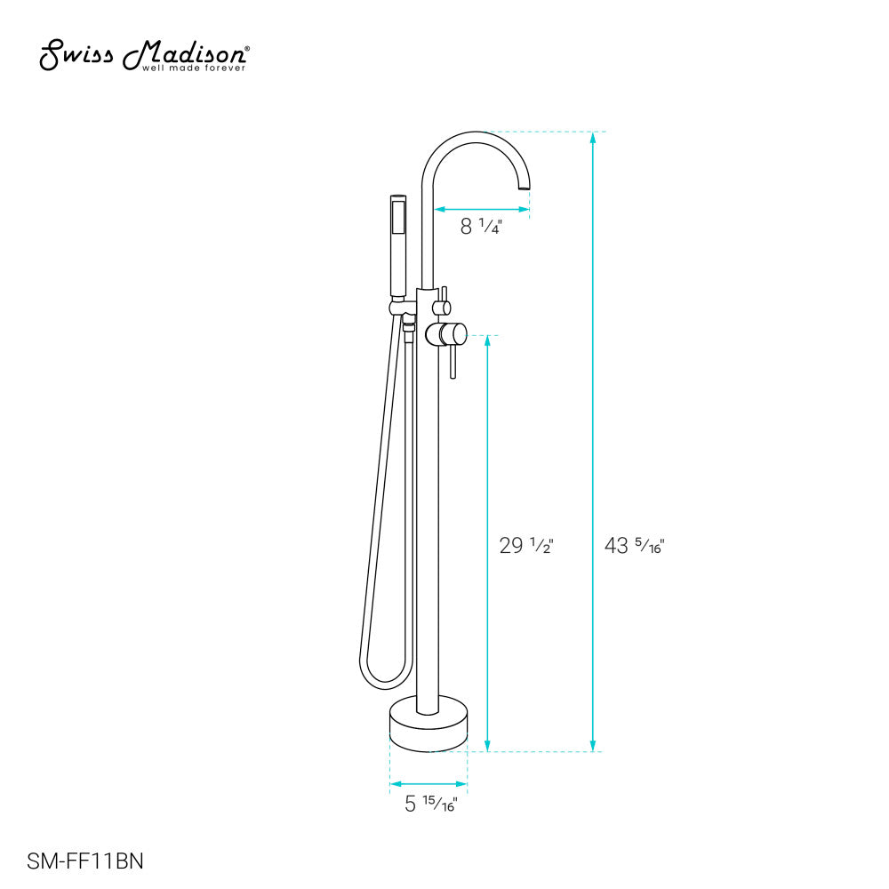 Ivy Freestanding Bathtub Faucet in Brushed Nickel