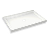 MAAX 410003-502-001-000 B3Round 4836 Acrylic Corner Left Shower Base in White with Center Drain