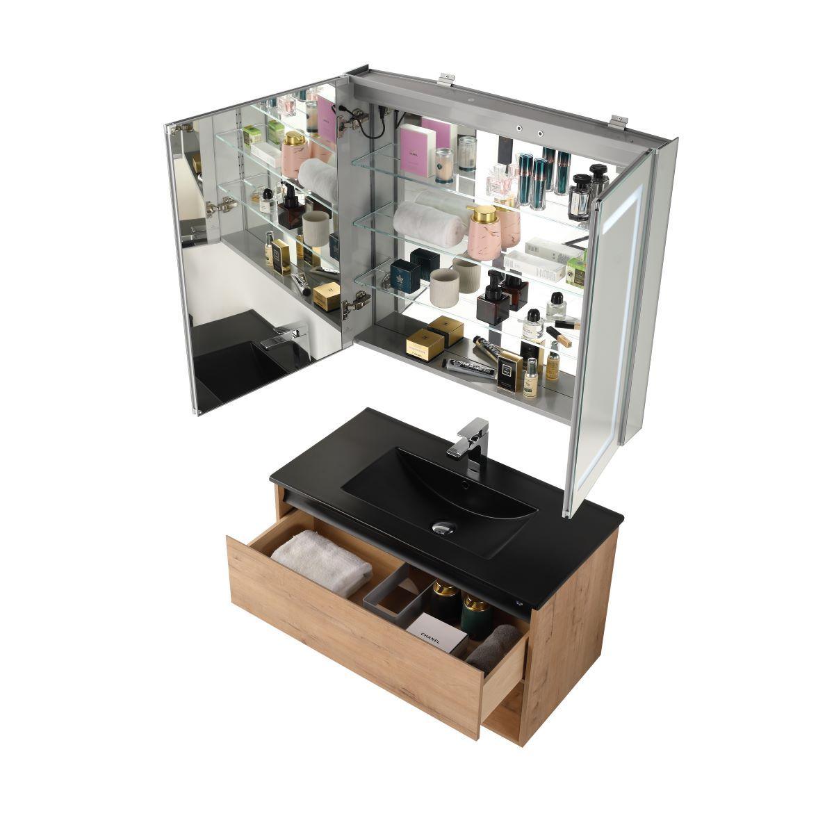 Blossom Bergen 36" Vanity with Dual LED Illumination - Adjustable Lighting and Soft-Close Drawer