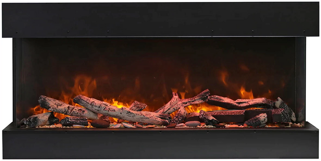 Amantii 40-TRU-VIEW-XL Tru View Deep Smart Electric - 40" Indoor / Outdoor WiFi Enabled 3 Sided Fireplace Featuring a depth of 14 1/4", MultiFunction Remote Control, Multi Speed Flame Motor, and a Selection of Media Options