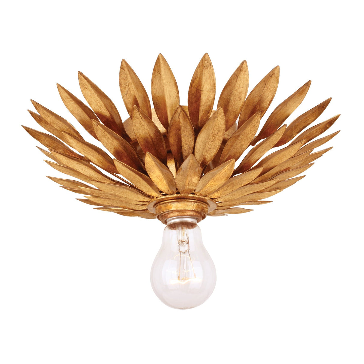 Broche 1 Light Antique Gold Flush Mount 500-GA_CEILING