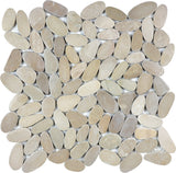 Anatolia Tile Zen Driftwood Tan Flat Matte Pebble Mosaics. 1 Sheet = 1 Sq. Ft. 5001-0217-0 (76-463) Driftwood Tan Flat Pebble - premium natural stone mosaic tile from Anatolia Tile, available at PoshHaus showroom in Keene, NH