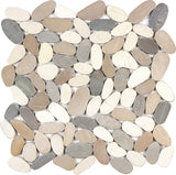 Anatolia Tile Zen Harmony Warm Blend Flat Matte Pebble Mosaics. 1 Sheet = 1 Sq. Ft. 5001-0220-0 (76-465) Harmony Warm Blend Flat Pebble - premium natural stone mosaic tile from Anatolia Tile, available at PoshHaus showroom in Keene, NH