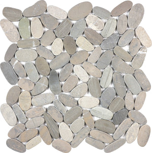 Anatolia Tile Zen Vitality Mica Flat Matte Pebble Mosaics. 1 Sheet = 1 Sq. Ft. 5001-0229-0 (76-464) Vitality Mica Flat Pebble - premium natural stone mosaic tile from Anatolia Tile, available at PoshHaus showroom in Keene, NH