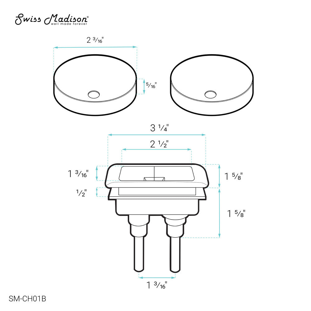 Toilet Hardware, Black (SM-1T106HB, SM-1T117HB)