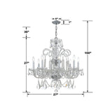 Traditional Crystal 8 Light Hand Cut Crystal Polished Chrome Chandelier 5008-CH-CL-MWP