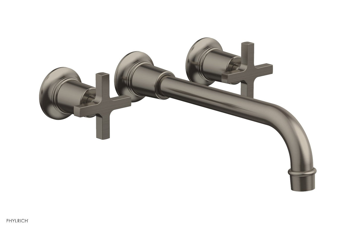Phylrich 501-13-10-15A HEX MODERN Wall Lavatory Set 10" Spout - Cross Handles 501-13-10 - Pewter