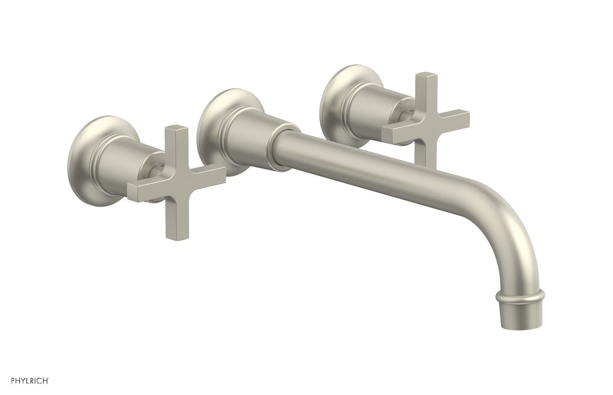 Phylrich 501-13-10-15B HEX MODERN Wall Lavatory Set 10" Spout - Cross Handles 501-13-10 - Burnished Nickel
