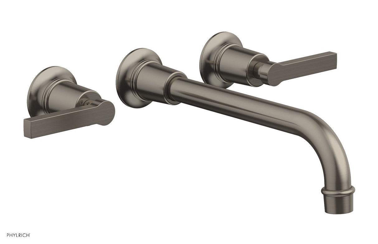 Phylrich 501-14-10-15A HEX MODERN Wall Lavatory Set 10" Spout - Lever Handles 501-14-10 - Pewter