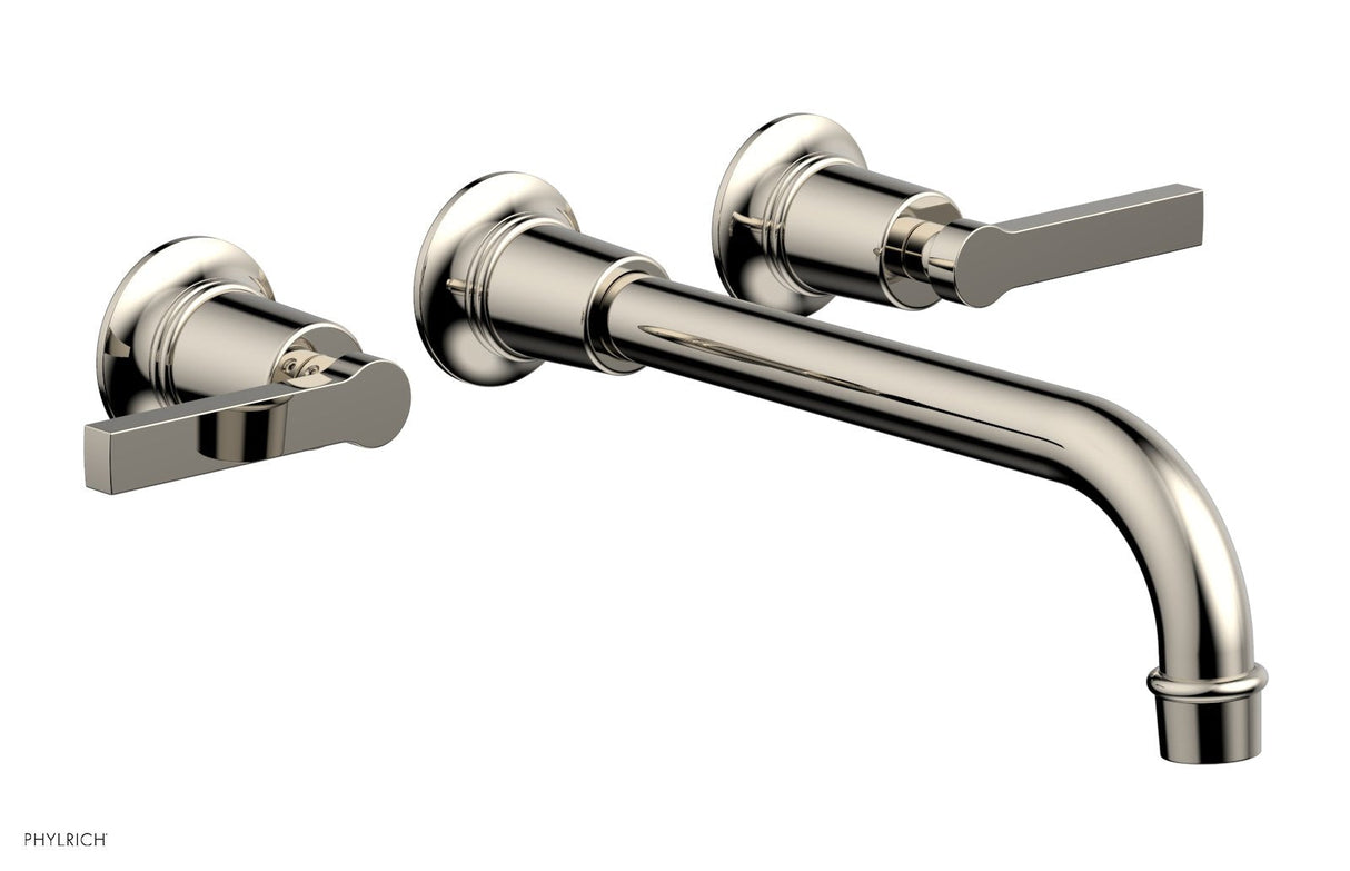 Phylrich 501-14-10-014 HEX MODERN Wall Lavatory Set 10" Spout - Lever Handles 501-14-10 - Polished Nickel