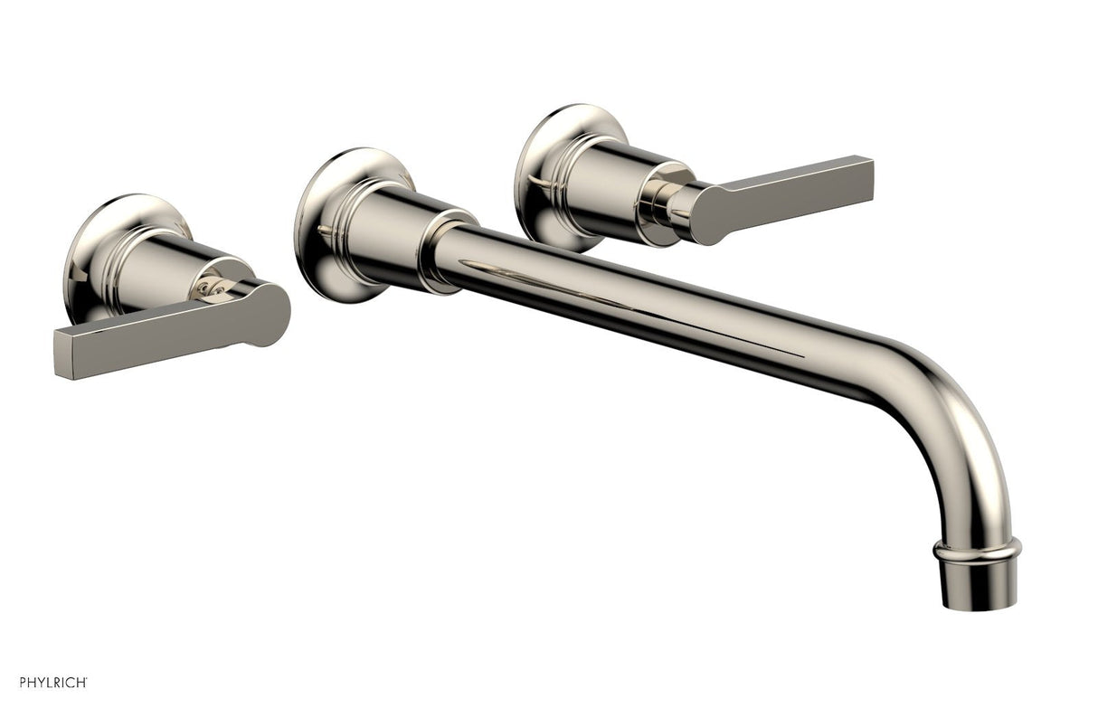 Phylrich 501-14-12-014 HEX MODERN Wall Lavatory Set 12" Spout - Lever Handles 501-14-12 - Polished Nickel