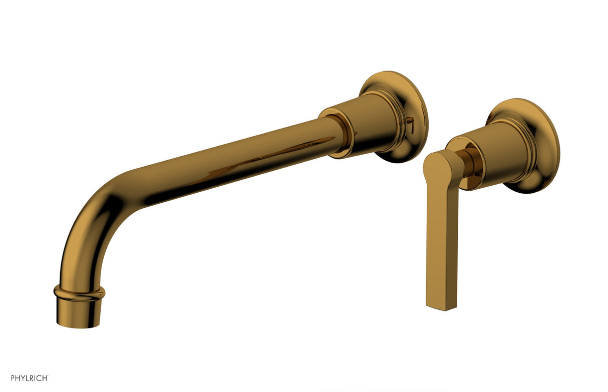 Phylrich 501-18-10-002 HEX MODERN 10" Single Handle Wall Lavatory Set - Lever Handle 501-18-10 - French Brass