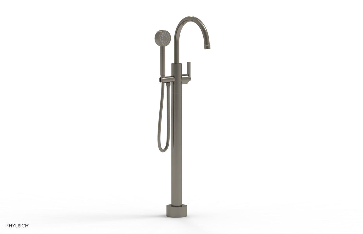 Phylrich 501-47-01-15A HEX MODERN Tall Floor Mount Tub Filler - Lever Handle with Hand Shower  501-47-01 - Pewter
