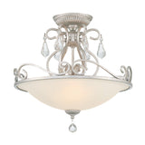 Ashton 3 Light Hand Cut Crystal Olde Silver Semi Flush Mount 5010-OS-CL-MWP