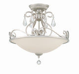 Ashton 3 Light Hand Cut Crystal Olde Silver Semi Flush Mount 5010-OS-CL-MWP