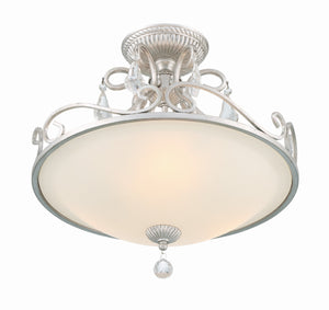 Ashton 3 Light Hand Cut Crystal Olde Silver Semi Flush Mount 5010-OS-CL-MWP