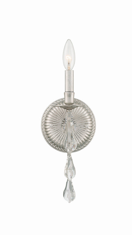 Ashton 1 Light Hand Cut Crystal Olde Silver Sconce 5011-OS-CL-MWP