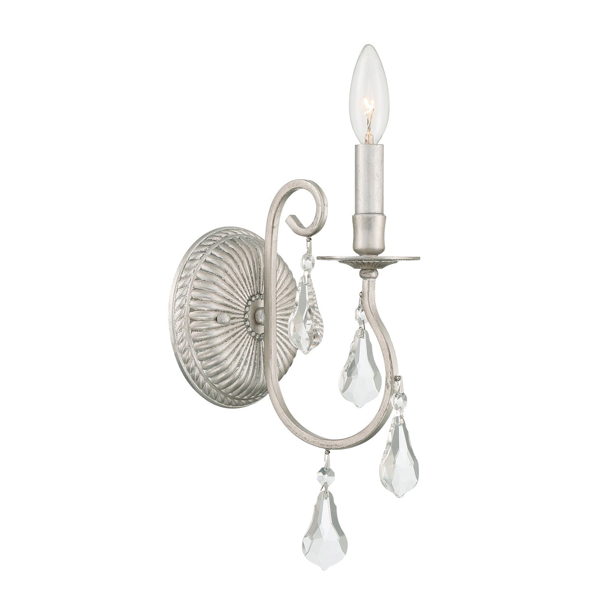 Ashton 1 Light Swarovski Strass Crystal Olde Silver Sconce 5011-OS-CL-S