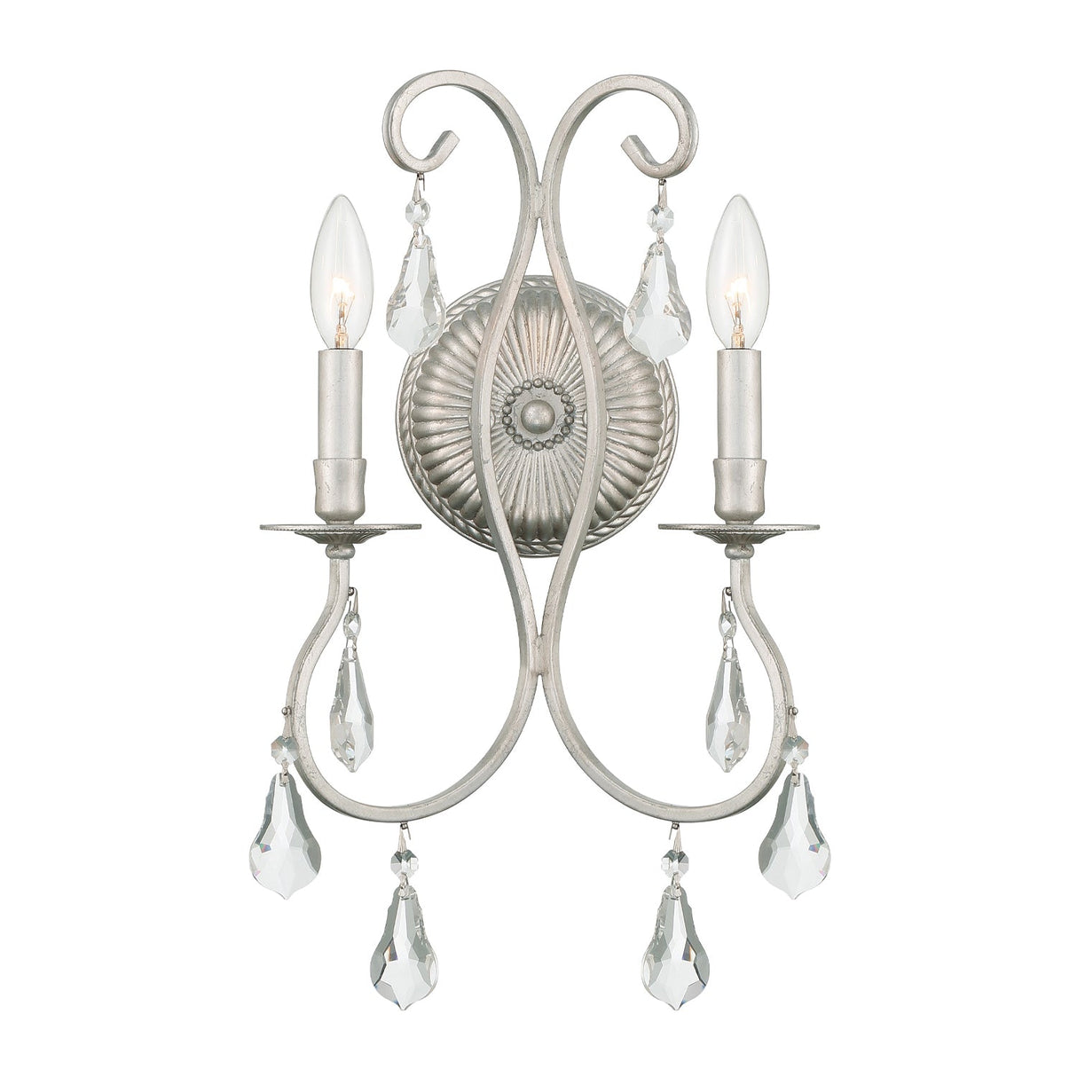 Ashton 2 Light Hand Cut Crystal English Bronze Sconce 5012-EB-CL-MWP