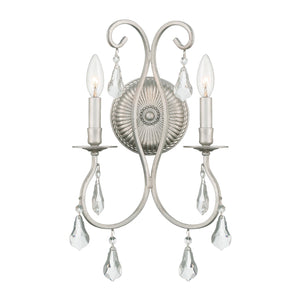 Ashton 2 Light Hand Cut Crystal English Bronze Sconce 5012-EB-CL-MWP