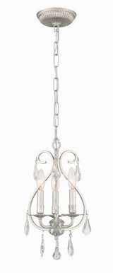 Ashton 3 Light Hand Cut Crystal Olde Silver Mini Chandelier 5013-OS-CL-MWP