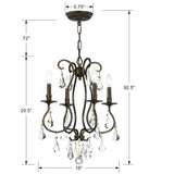 Ashton 4 Light Hand Cut Crystal English Bronze Mini Chandelier 5014-EB-CL-MWP