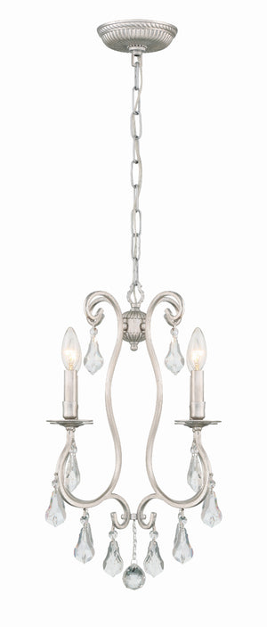 Ashton 4 Light Hand Cut Crystal Olde Silver Mini Chandelier 5014-OS-CL-MWP
