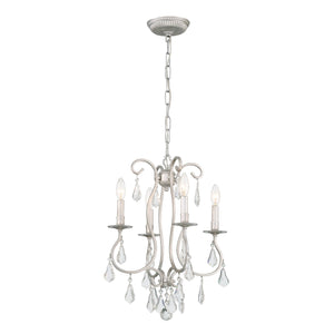 Ashton 4 Light Swarovski Strass Crystal Olde Silver Mini Chandelier 5014-OS-CL-S