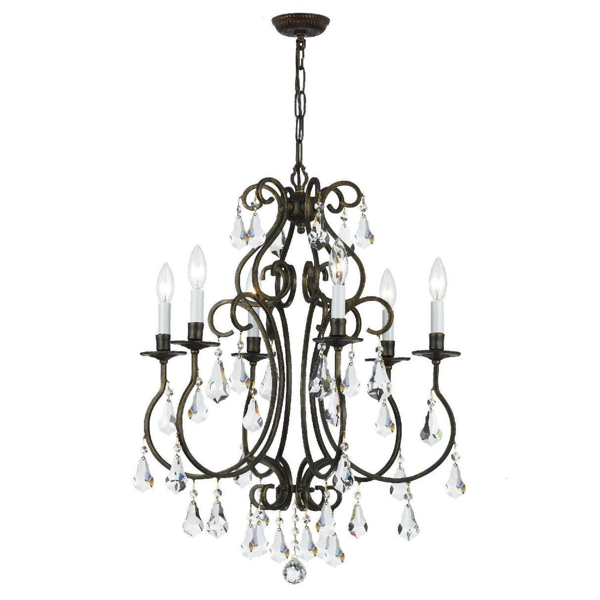 Ashton 6 Light Hand Cut Crystal Olde Silver Chandelier 5016-OS-CL-MWP