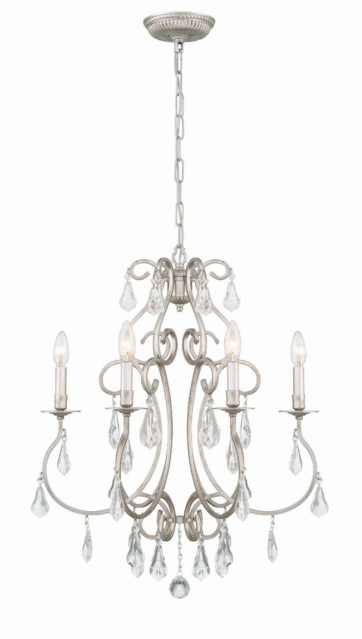 Ashton 6 Light Hand Cut Crystal Olde Silver Chandelier 5016-OS-CL-MWP