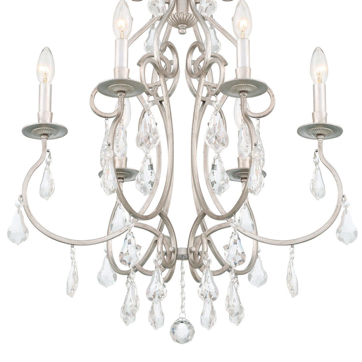 Ashton 6 Light Hand Cut Crystal Olde Silver Chandelier 5016-OS-CL-MWP