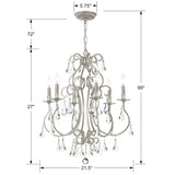 Ashton 6 Light Hand Cut Crystal Olde Silver Chandelier 5016-OS-CL-MWP