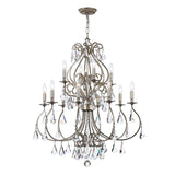 Ashton 12 Light Hand Cut Crystal Olde Silver Chandelier 5017-OS-CL-MWP