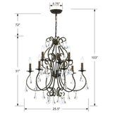 Ashton 9 Light Hand Cut Crystal English Bronze Chandelier 5019-EB-CL-MWP