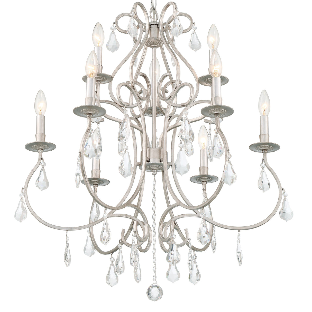 Ashton 9 Light Hand Cut Crystal Olde Silver Chandelier 5019-OS-CL-MWP