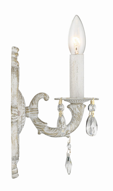 Paris Market 1 Light Clear Crystal Antique White Sconce 5021-AW-CL-MWP