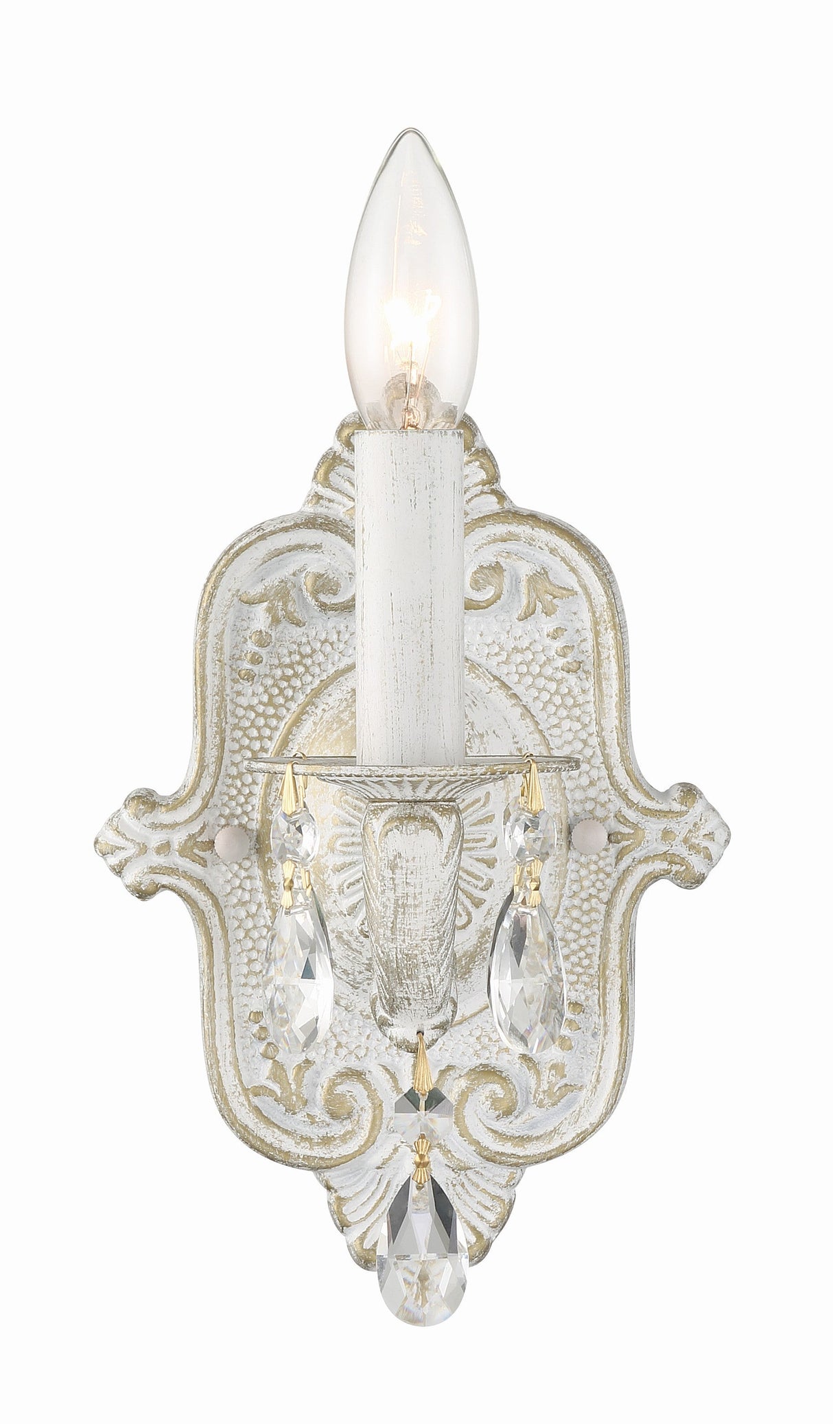 Paris Market 1 Light Clear Crystal Antique White Sconce 5021-AW-CL-MWP