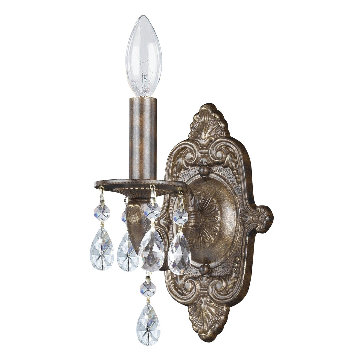 Paris Market 1 Light Clear Crystal Venetian Bronze Sconce 5021-VB-CL-MWP