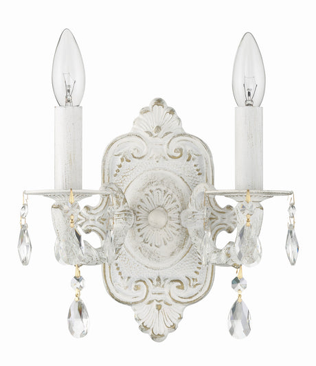 Paris Market 2 Light Clear Crystal Antique White Sconce 5022-AW-CL-MWP