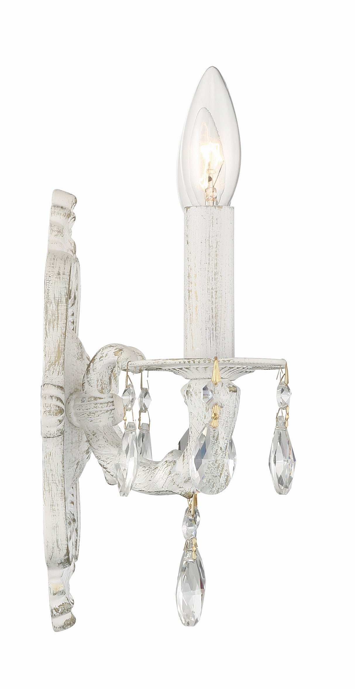 Paris Market 2 Light Clear Crystal Antique White Sconce 5022-AW-CL-MWP