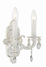 Paris Market 2 Light Clear Crystal Antique White Sconce 5022-AW-CL-MWP