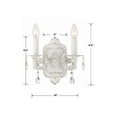 Paris Market 2 Light Clear Crystal Antique White Sconce 5022-AW-CL-MWP