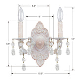 Paris Market 2 Light Swarovski Strass Crystal Antique White Sconce 5022-AW-CL-S