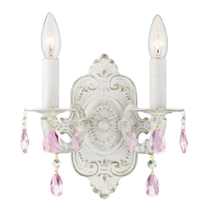 Paris Market 2 Light Clear Crystal Antique White Sconce 5022-AW-CL-MWP