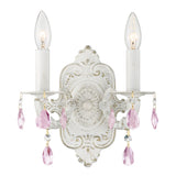 Paris Market 2 Light Rose Crystal Antique White Sconce 5022-AW-RO-MWP
