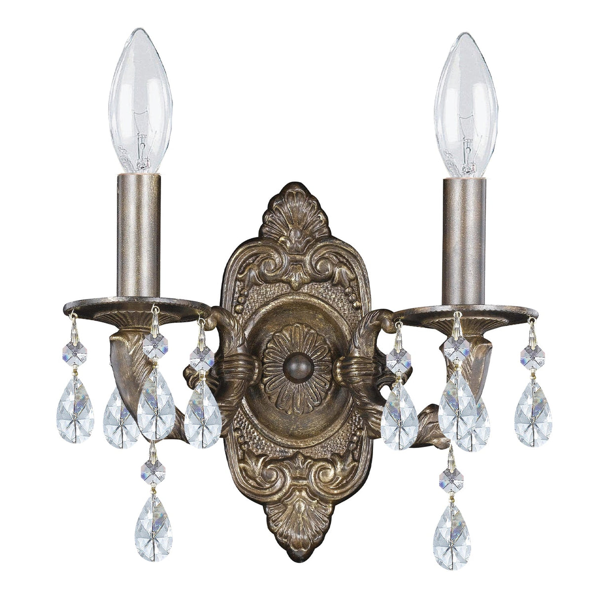 Paris Market 2 Light Clear Crystal Venetian Bronze Sconce 5022-VB-CL-MWP