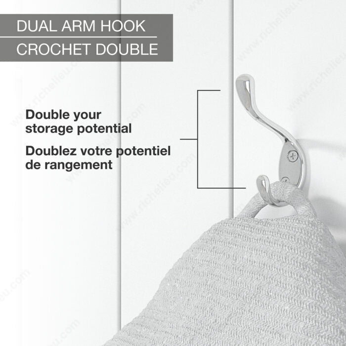 Richelieu 87755BAG 3-1/4 in Double Utility Hook - 8775